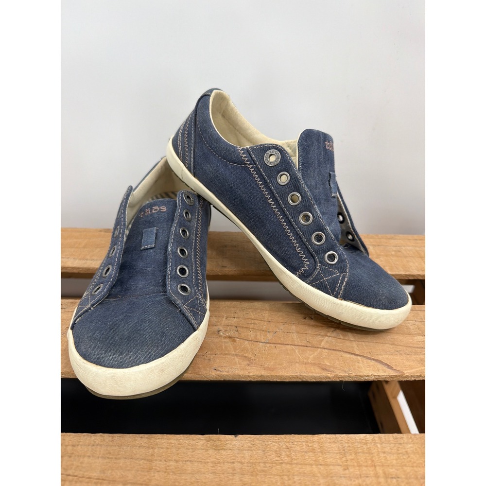 Taos Star Blue Denim Canvas Low Top Sneakers Womens Size 7 STA-12844